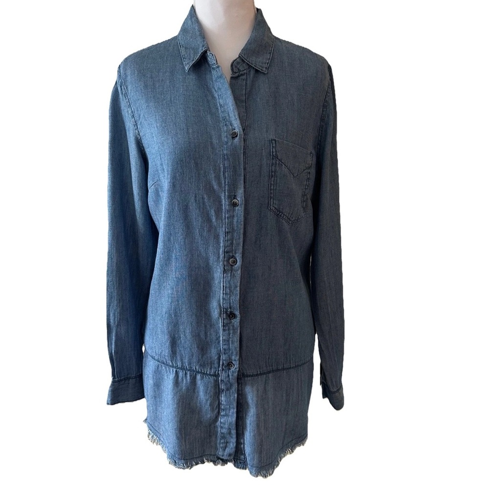 Tribal Jeans Women’s Chambray Denim Button-Down Shirt – Size XS